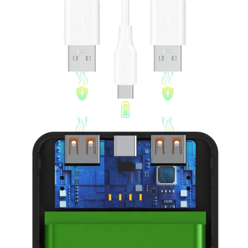 Powerbank Wozinsky Wpower WPBBK-3 10000 mAh 10W 2x USB-A 2A - biela - 8