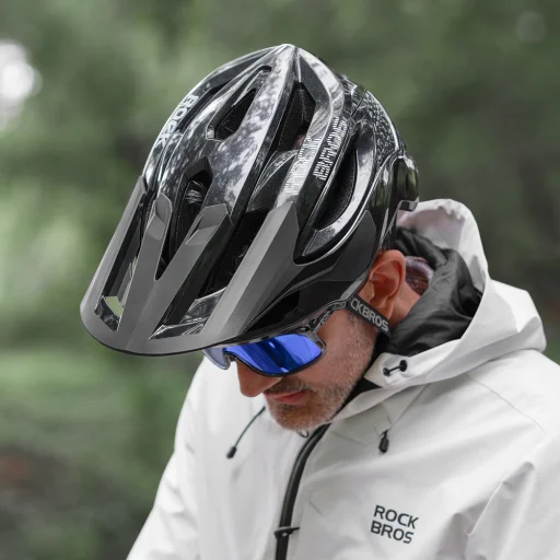 Rockbros LK-99 Mountain cyklistická prilba s nastaviteľným šiltom a magnetickým zapínaním 58-62 cm - Titán - 12