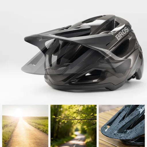 Rockbros LK-99 Mountain cyklistická prilba s nastaviteľným šiltom a magnetickým zapínaním 58-62 cm - Titán - 3