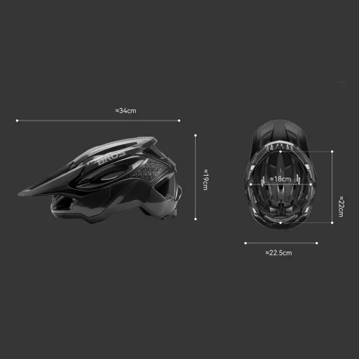 Rockbros LK-99 MTB prilba s nastaviteľným šiltom a magnetickým zapínaním 58-62 cm - Čierna - 11
