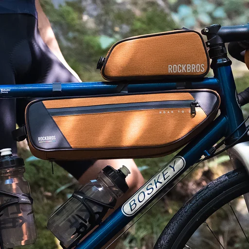 Taška pod rám bicykla 2L Rockbros TL003 ROAD TO SKY vodoodolná – oranžová - 12