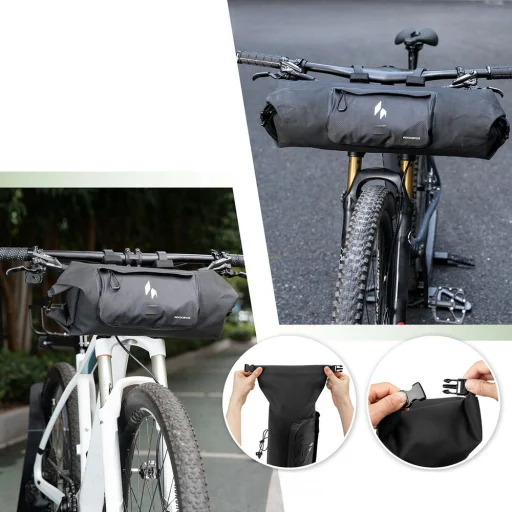 Rockbros AS-154 predná taška na bicykel - vodotesná, čierna - 6