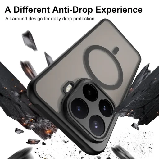 Xiaomi 17T Pro 5G készülékhez Fan Dun sorozatú TPU hibrid PC matt MagSafe telefontok tok (fekete) - 4
