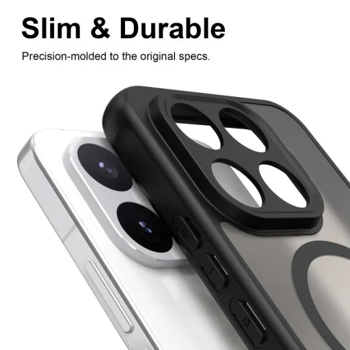 Hybridné TPU PC matné MagSafe puzdro na telefón série Fan Dun pre Xiaomi 17T Pro 5G (čierne) - 6