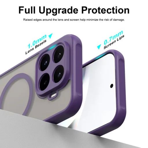 Matný MagSafe hybridný kryt TPU PC série Fan Dun pre Xiaomi 17T 5G (fialový) - 3