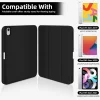 iPad 10.9 2022, iPad 11 2025 készülékhez való 3 részesen hajtható TPU fliptok műbőr tablet tok stylus tartóval (fekete) thumbnail