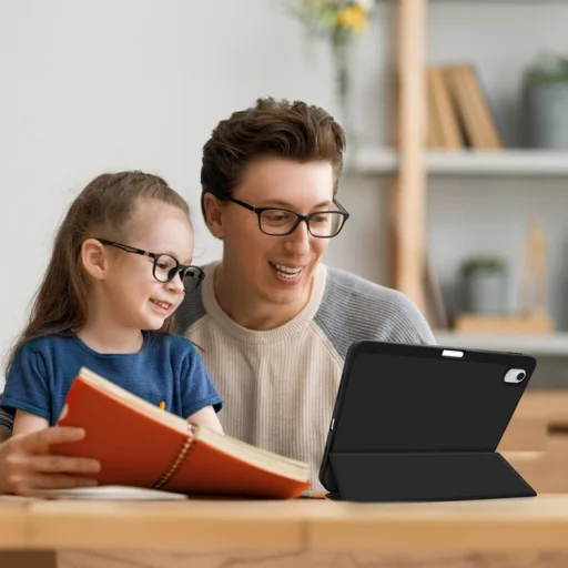 Trojdielne skladacie TPU flipové puzdro z umelej kože pre iPad 10.9 2022, iPad 11 2025 s držiakom na stylus (čierne) - 7
