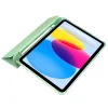 iPad 10.9 2022, iPad 11 2025 készülékhez négy sarkán légzsákos, ütésálló, háromba hajtható táblagép bőrtok (matchazöld) tok stylus tartóval thumbnail