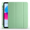 iPad 10.9 2022, iPad 11 2025 készülékhez négy sarkán légzsákos, ütésálló, háromba hajtható táblagép bőrtok (matchazöld) tok stylus tartóval thumbnail
