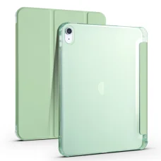 Nárazuvzdorné trojdielne skladacie kožené puzdro na tablet pre iPad 10.9 2022, iPad 11 2025 so vzduchovými vankúšmi v štyroch rohoch a držiakom na stylus (matcha zelená)
