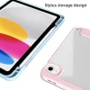 iPad 10.9 2022, iPad 11 2025 készülékhez  PU bőr táblagép tok Apple Pencil, Stylus tartóval (Macska rózsaszín) thumbnail