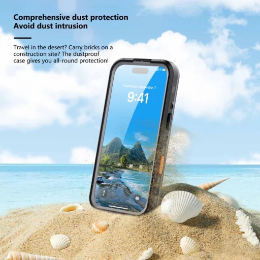 iPhone 17 Pro készülékhez RedPepper IP68 vízálló háromszoros védelemmel ellátott MagSafe telefontok (fekete/sötétszürke) tok - 7