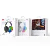 XO GE11 drôtové slúchadlá 3,5 mm jack / USB-A biele RGB s mikrofónom thumbnail