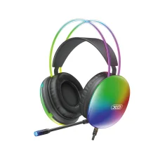 XO GE11 káblové slúchadlá 3,5 mm jack - USB-A čierne RGB s mikrofónom