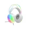 XO GE11 drôtové slúchadlá 3,5 mm jack / USB-A biele RGB s mikrofónom thumbnail