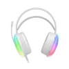 XO GE11 vezetékes fejhallgató 3,5 mm jack / USB-A fehér RGB mikrofonnal thumbnail