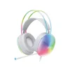 XO GE11 drôtové slúchadlá 3,5 mm jack / USB-A biele RGB s mikrofónom thumbnail