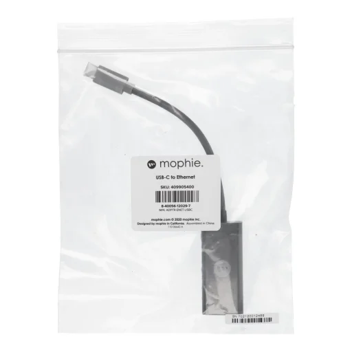 Mophie sivý RJ45 (samica) – USB-C (samec) ethernetový adaptér - 3