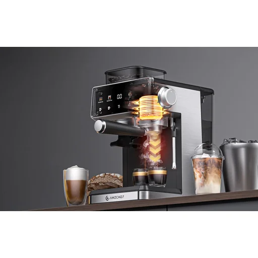 AMZCHEF CE-CM5560-SV pákový kávovar (strieborný) - 4