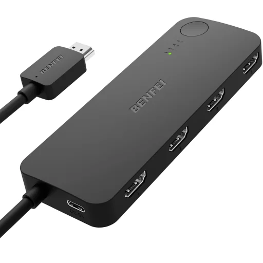 BENFEI 4-portový HDMI prepínač 4K 60Hz 2K 144Hz HDCP 2.3 čierny - 1