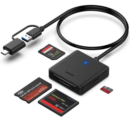BENFEI 4 v 1 USB-C / USB-A 3.0 čítačka kariet SD / Micro SD / MS / CF čierna - 1