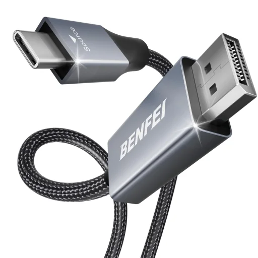 BENFEI USB-C – DisplayPort kábel 0,9 m 8K 60Hz 4K 144Hz sivý - 1