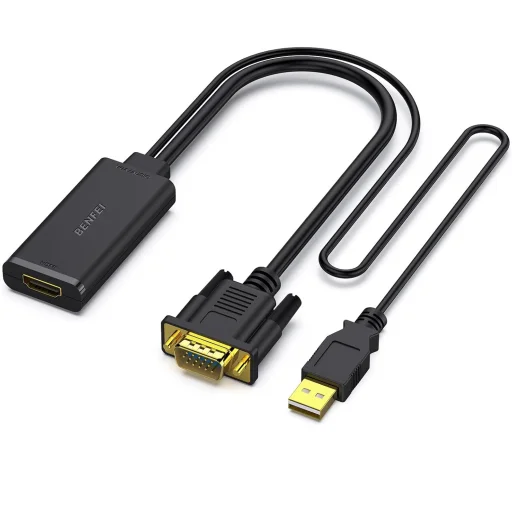 BENFEI adaptér VGA na HDMI s prenosom zvuku 1080p čierny - 1