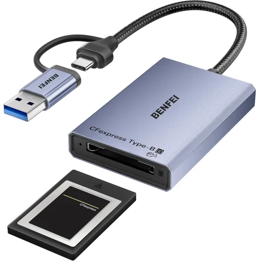 BENFEI CFexpress Type B USB-C / USB-A 3.2 Gen 2 kártyaolvasó 10 Gbps szürke - 1