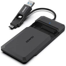 BENFEI 2,5 colos SATA SSD meghajtóház USB-C / USB-A csatlakozóval, UASP és SATA III támogatással, fekete