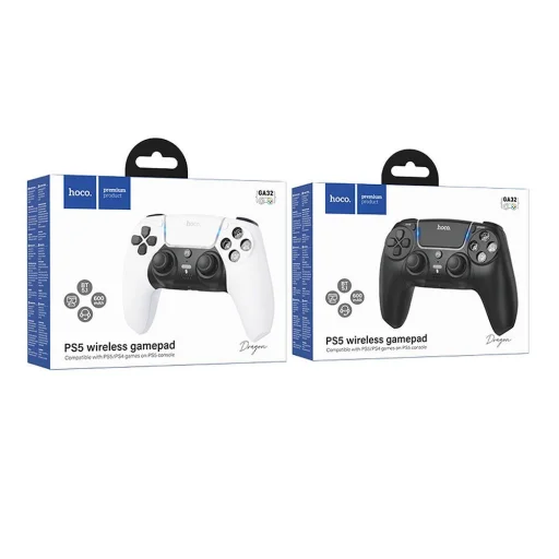 Hoco GA32 biely bezdrôtový gamepad pre PS5, kompatibilný s hrami pre PS5 a PS4 - 5