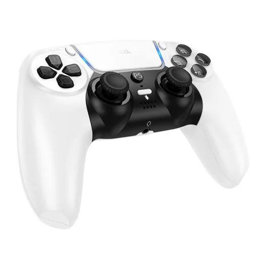 Hoco GA32 biely bezdrôtový gamepad pre PS5, kompatibilný s hrami pre PS5 a PS4 - 1