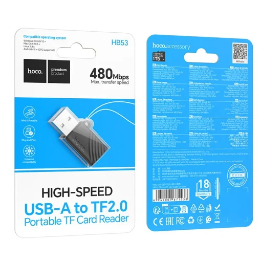 Hoco HB53 TF USB-A čítačka kariet čierna - 9