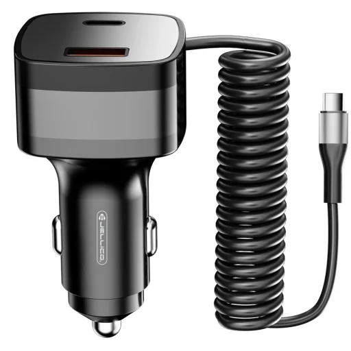 JELLICO HX13 nabíjačka do auta PD 30W 1xUSB-C + 1xUSB QC3.0 čierna - 3