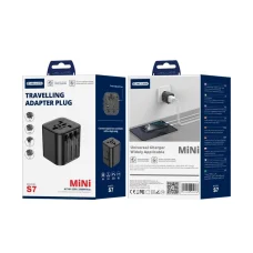 JELLICO univerzálny cestovný adaptér S7 Max 2500W čierny