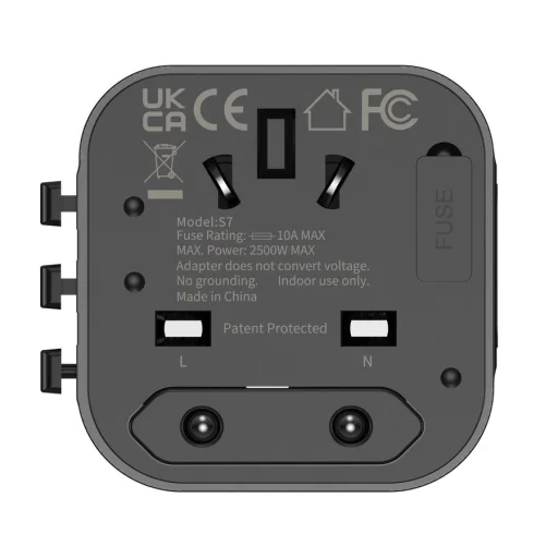 JELLICO univerzálny cestovný adaptér S7 Max 2500W čierny - 8