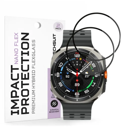 Samsung Galaxy Watch Ultra 47mm čierne Techsuit - Nano Flex ochranné sklo (2 kusy) - 1