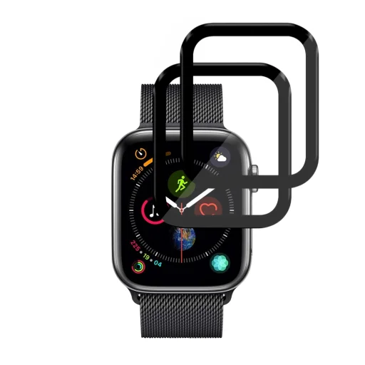 Apple Watch 4/5/6/SE/SE 2/SE 3 44mm čierne Techsuit Nano Flex (2 ks) ochranné sklo - 2