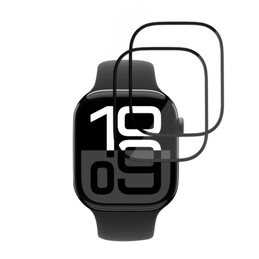 Apple Watch 10 46mm / 11 46mm Čierne ochranné sklo Techsuit - Nano Flex (balenie 2 ks) - 2