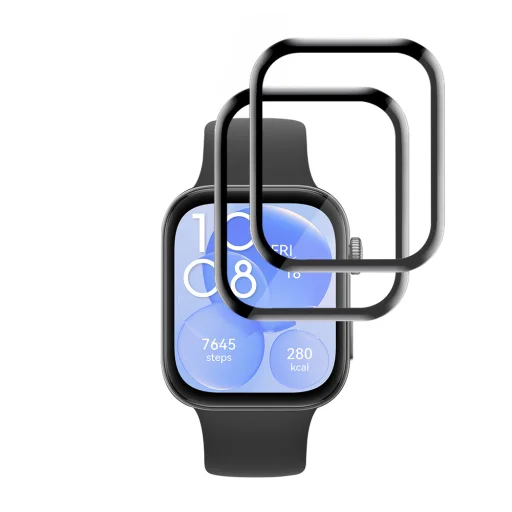 Huawei Watch Fit 3 Čierna Techsuit - Nano Flex ochranné sklo (2 kusy) - 2