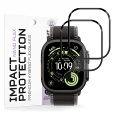 Apple Watch Ultra / Ultra 2 / Ultra 3 Čierne Techsuit Nano Flex ochranné sklo (balenie 2 ks)