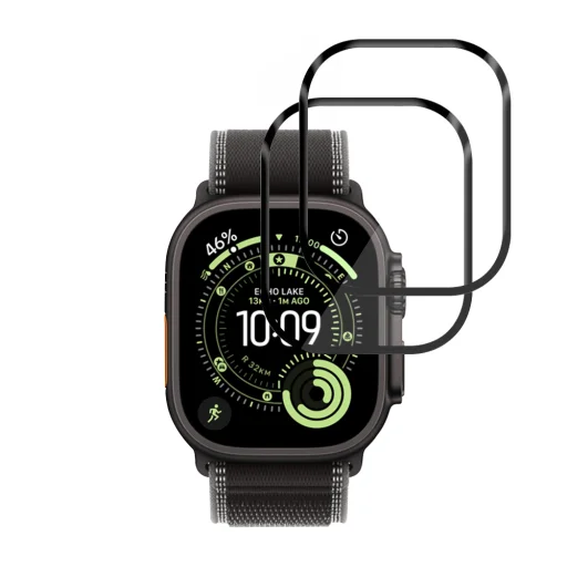 Apple Watch Ultra / Ultra 2 / Ultra 3 Čierne Techsuit Nano Flex ochranné sklo (balenie 2 ks) - 2