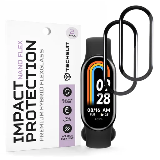 Xiaomi Mi Band 8 / 8 NFC / 9 / 9 NFC Čierne Techsuit Nano Flex (2 kusy) ochranné sklo - 1