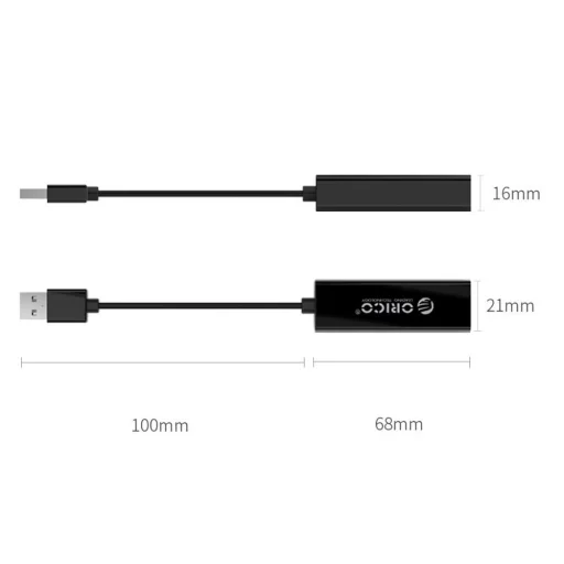 Orico UTJ-U3 1-gigabitová externá sieťová karta USB-A 3.0 - čierna - 3