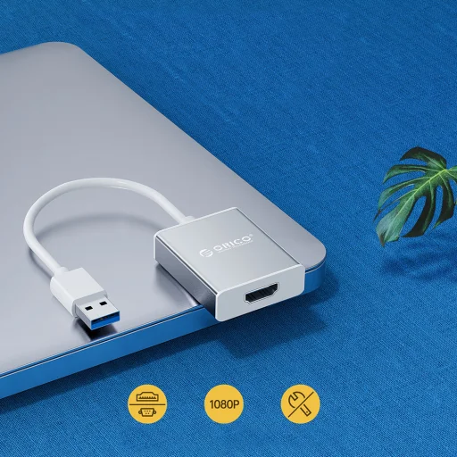 Orico UTH USB-A 3.0 - HDMI adapter - ezüst - 4