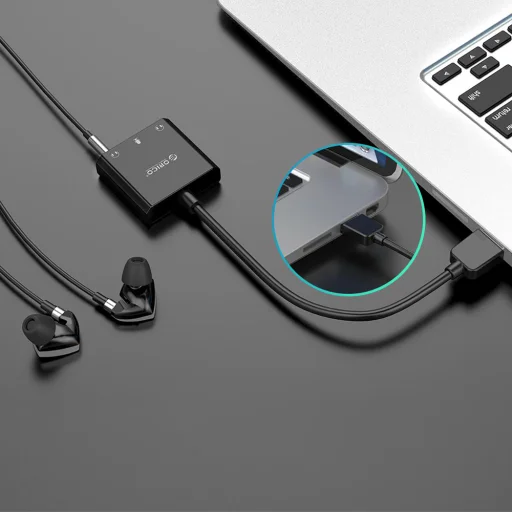 Orico SKT3 USB-A externá zvuková karta - čierna - 4