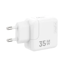 MX Burst GaN PD 35W sieťový USB-C nabíjací adaptér, 2x USB-C + USB-C/USB-C PD kábel 65W biely