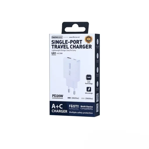 REMAX Ultra This GaN 20W RP-U01-AC sieťový USB-C nabíjací adaptér biely - 2