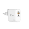 T-PHOX Mega T-PP09 GaN PD 65 W USB/USB-C sieťový nabíjací adaptér biely thumbnail