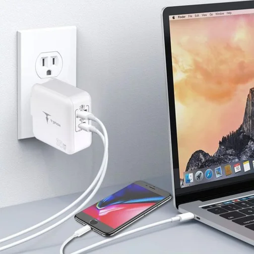 T-PHOX Mega T-PP09 GaN PD 65 W USB/USB-C sieťový nabíjací adaptér biely - 4