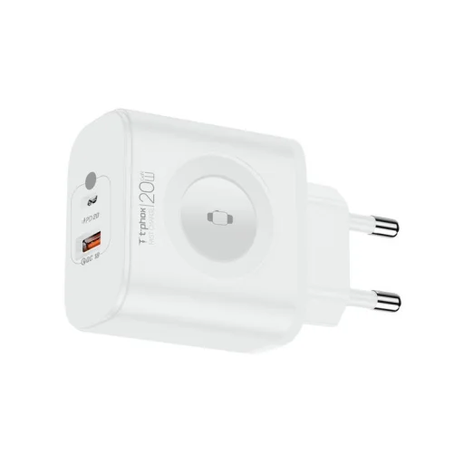 Biely T-PHOX T-PP20 GaN iWatch 3 v 1 sieťový USB-C nabíjací adaptér - 2